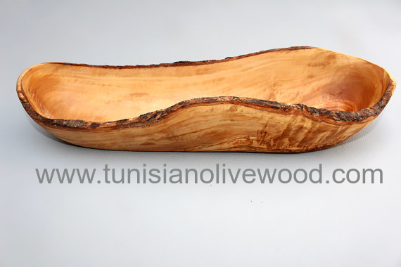 Tunisian Handmade Olive Wood Bread Basket Baguette Basket Bread Bowl