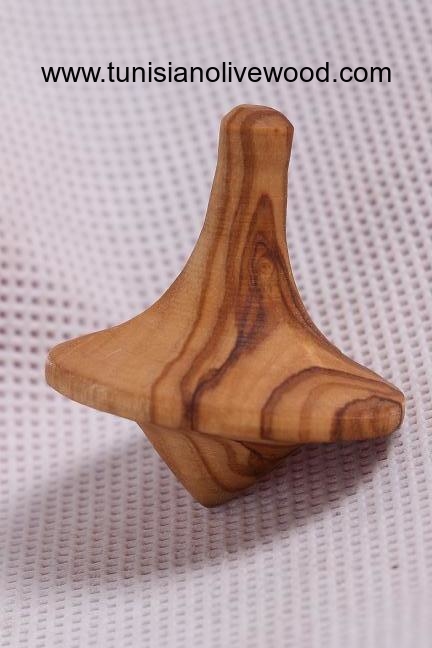 Olive Wood spinning top toy