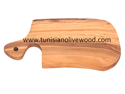 Olive Wood Rustic Oval Cutting Board With Unique Design Handle