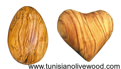 Heart, Egg .. handmade from olive wood