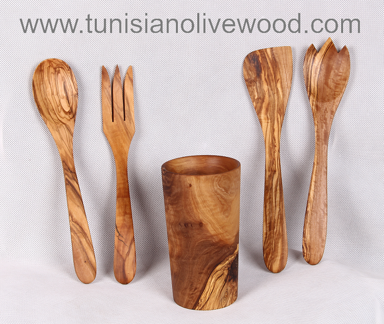 Olive wood utensils –Salad Server