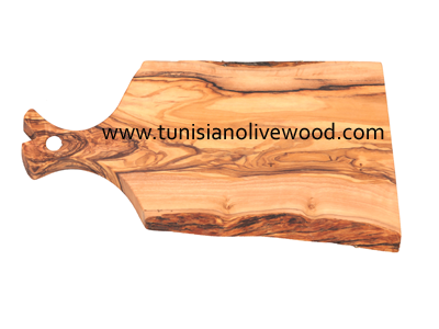 OLIVE WOOD  RECTANGULAR SERVING BOARD WITH HANDLE