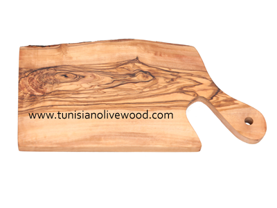 OLIVE WOOD  RECTANGULAR SERVING BOARD WITH HANDLE