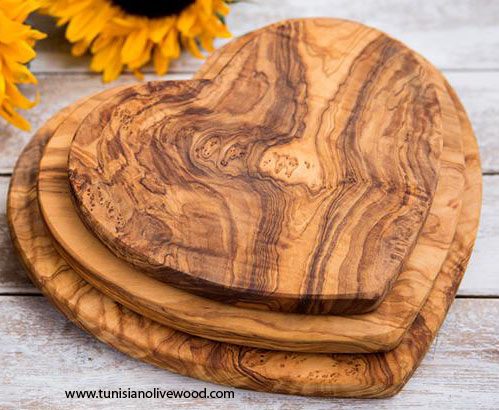 Olive Wood Heart Shaped Board