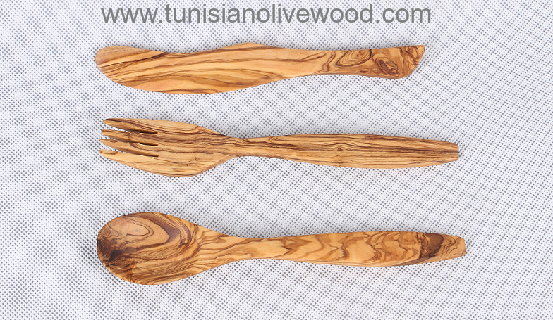 Hand-carved Olive Wood Spoons/Fork/Ladle – Maison Carthage