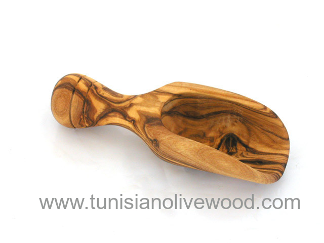 Olive Wood Salt Scoop / Sugar/spice/coffee scoop from Tunisia